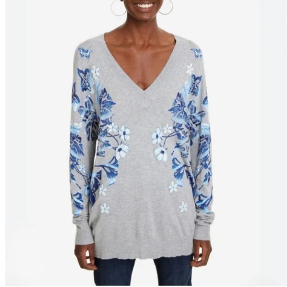 Desigual Louth Floral Butterfly Sequin Pullover K… - image 2